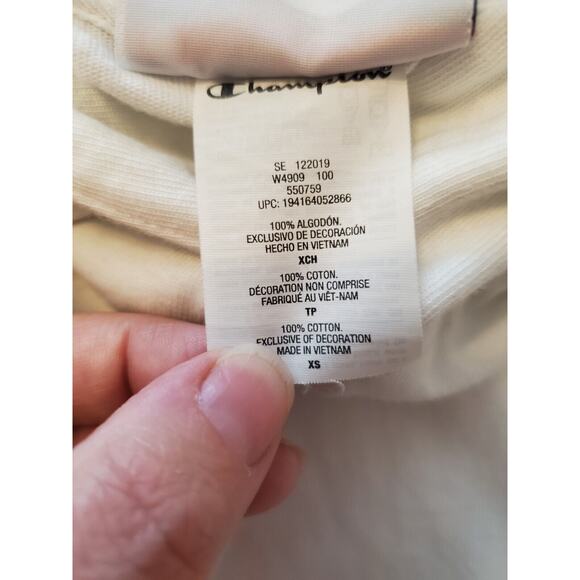 Champion lightweight Hoodie Womens Extra Small XS white Sweatshirt Hooded - Picture 6 of 9